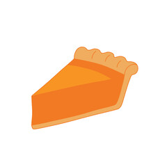 Delicious Slice of Pumpkin or Sweet Potato Pie Illustration on White Background