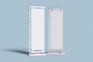 Banner Stand Blue Background For Mockup Template