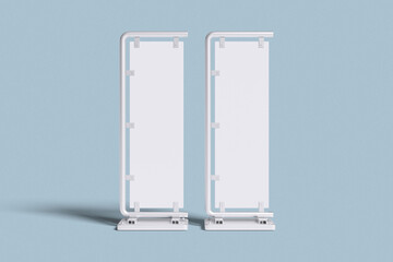 Banner Stand Blue Background For Mockup Template