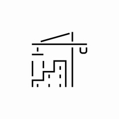 construction crane building icon sign vector