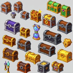 Treasure Chest Vector Set