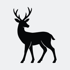 Silhouette deer stag elegant simple design vector illustration