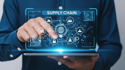 Supply Chain Management: Optimizing Global Logistics with Technology - Digital Transformation, Efficiency, and Security - Powered by Adobe