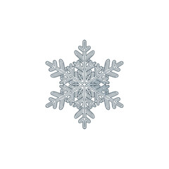 Intricate crystalline snowflake isolated on white background, perfect for winter and holiday designs and decorations