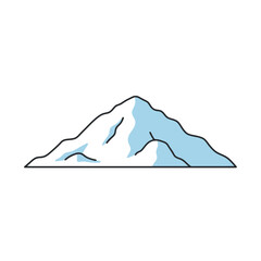 Simple Snow-Capped Mountain Peak Icon Illustration with Minimalist Design