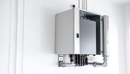 Modern, enclosed system on wall