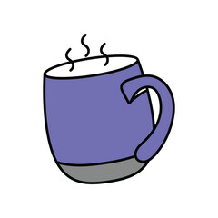 Mug with Steam color line icon with white background vector stock illustration