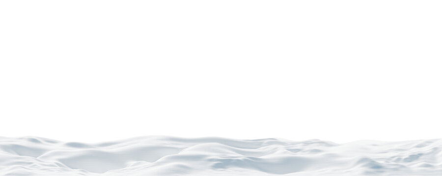Snowdrift on transparency background with copy space 3D render