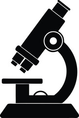Beautiful Black Microscope Vector Illustration Silhouette
