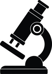 Microscope Vector Silhouette Art Icon
