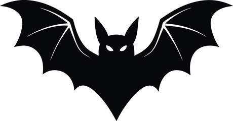 Beautiful Black Bat Vector Illustration Silhouette
