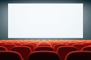 Fototapeta premium Empty movie theater with a blank screen