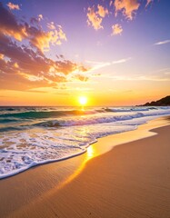 Beautiful sunset over the beach