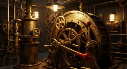 Intricate Steampunk Machinery: A Glimpse into a Retro-Futuristic World
