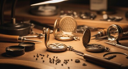 Intricate Timepieces: A Watchmaker's Bench Reveals the Art of Clock Repair