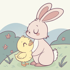 easter bunny and eggs