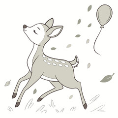vector illustration of a cartoon deer