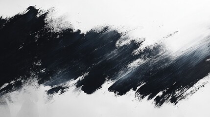 Charcoal abstract texture, thick and expressive brushstrokes, dynamic black and white contrast, modern art style background. Artistic rough pattern