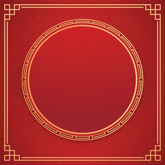 Happy Chinese new year 2026. Chinese new year banner for show product. Greeting card. China frame with lantern on red background.