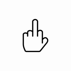 middle finger up icon sign vector