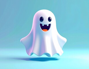 Obraz premium Cute 3D Ghost Character for Halloween