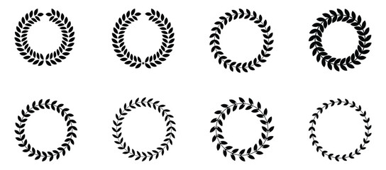 vector set of laurel wreaths. 