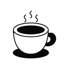 Espresso glyph icon with white background vector stock illustration