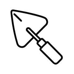 Construction trowel tool icon in minimalist line art style  