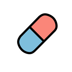 pill capsule on white background