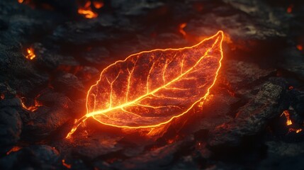 Igniting hope a glowing ember of life from a single b standard in nature's landscape