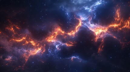 Fototapeta premium Exploring the swirling celestial wonders of a mesmerizing nebula in deep space environment