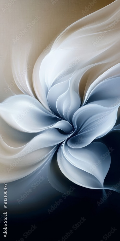 Poster ethereal swirl design featuring soft pastels and abstract shapes in a serene light on canvas art