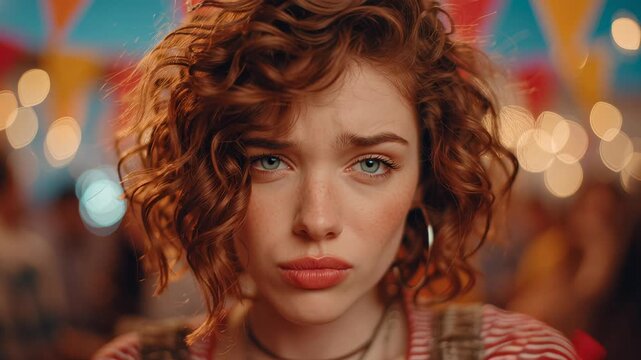 4k video of woman holding a red flag. Concept of dating and toxic relationships.