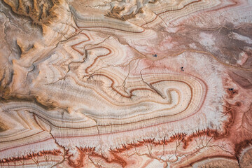 Drone shots of various landscapes of Mangystan in west Kazakhstan, unique rock formations and...