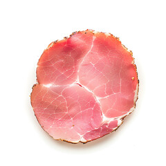 Thinly Sliced Cured Meat with Pinkish Hue and Cracked Surface