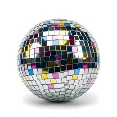 Fototapeta premium Colorful mirrored disco ball reflecting light mosaic reflective