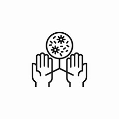 contaminated hands dirty icon sign vector