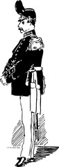 Vintage Soldier in Uniform Illustration