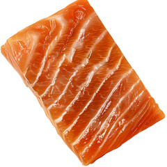 Fresh Salmon Fillet with Distinctive Orange Color and Visible Muscle Striations