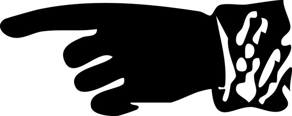 Pointing Hand Silhouette - Vintage Illustration