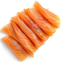 Slices of Smoked Salmon Arranged Neatly