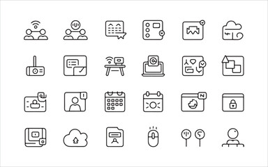Remote Collaboration & Office Productivity Icon Set for Virtual Workspaces
