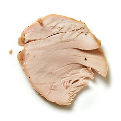 Sliced Cooked Meat on White Background