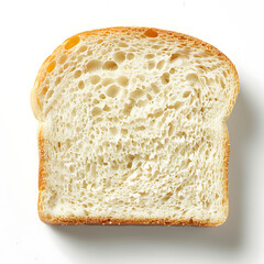 Slice of White Bread with Visible Crumb Structure