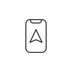 smartphone navigation app icon sign vector