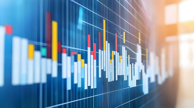 Colorful Bar Graph Display On A Screen