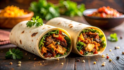 Delicious burritos filled with savory ingredients