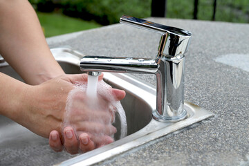 Wash your hands to clean germs.