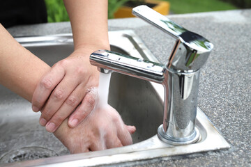 Wash your hands to clean germs.