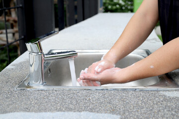 Wash your hands to clean germs.